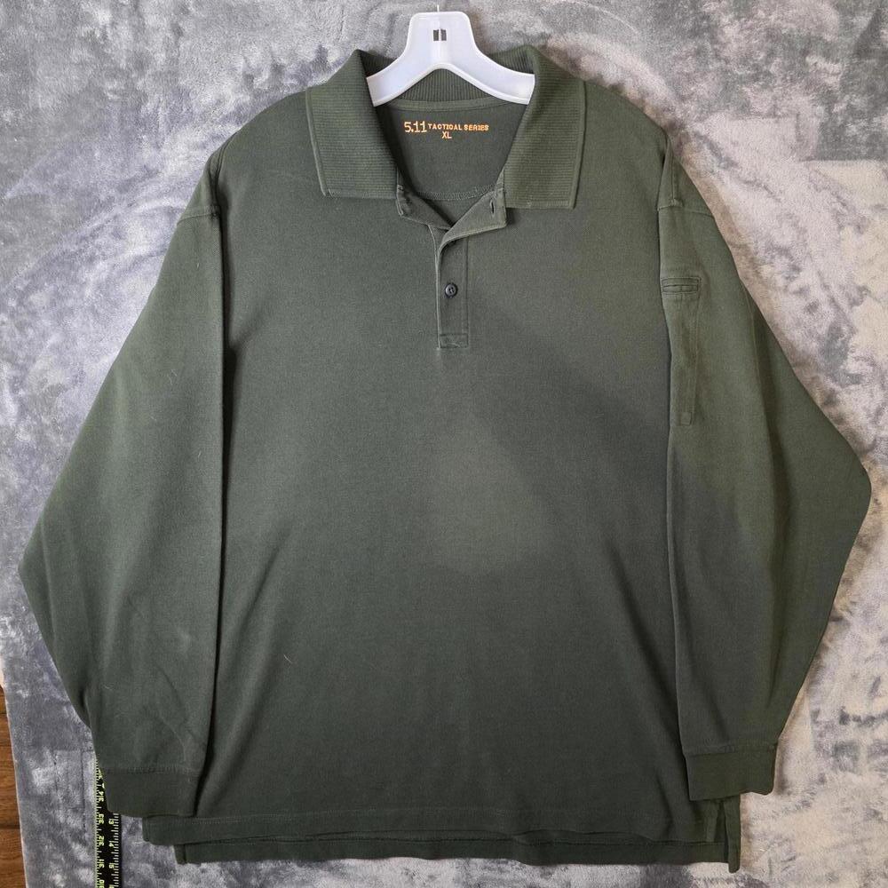 511 Tactical Series Long Sleeve Polo Shirt Green Sleeve Size XL